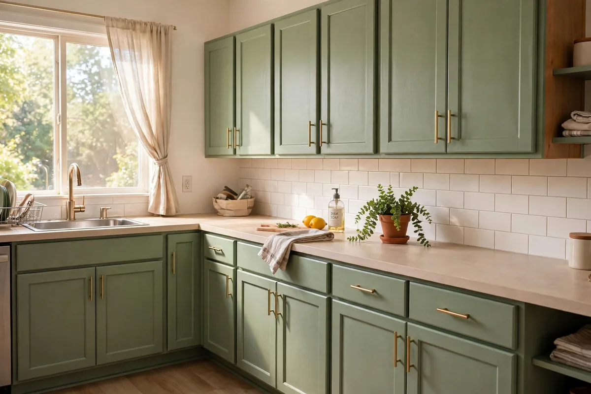 17 Ways to Cover Ugly Kitchen Cabinets in a Rental (No-Damage Ideas)